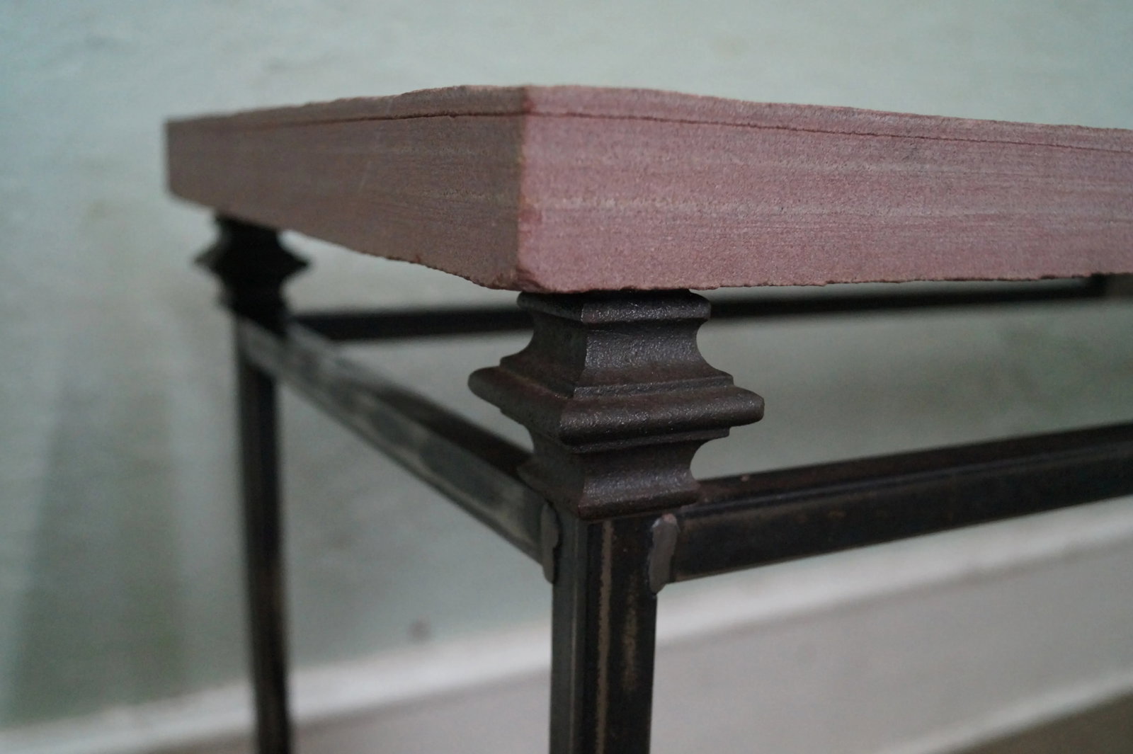 Iron Base & Slate Top Console Table - 5