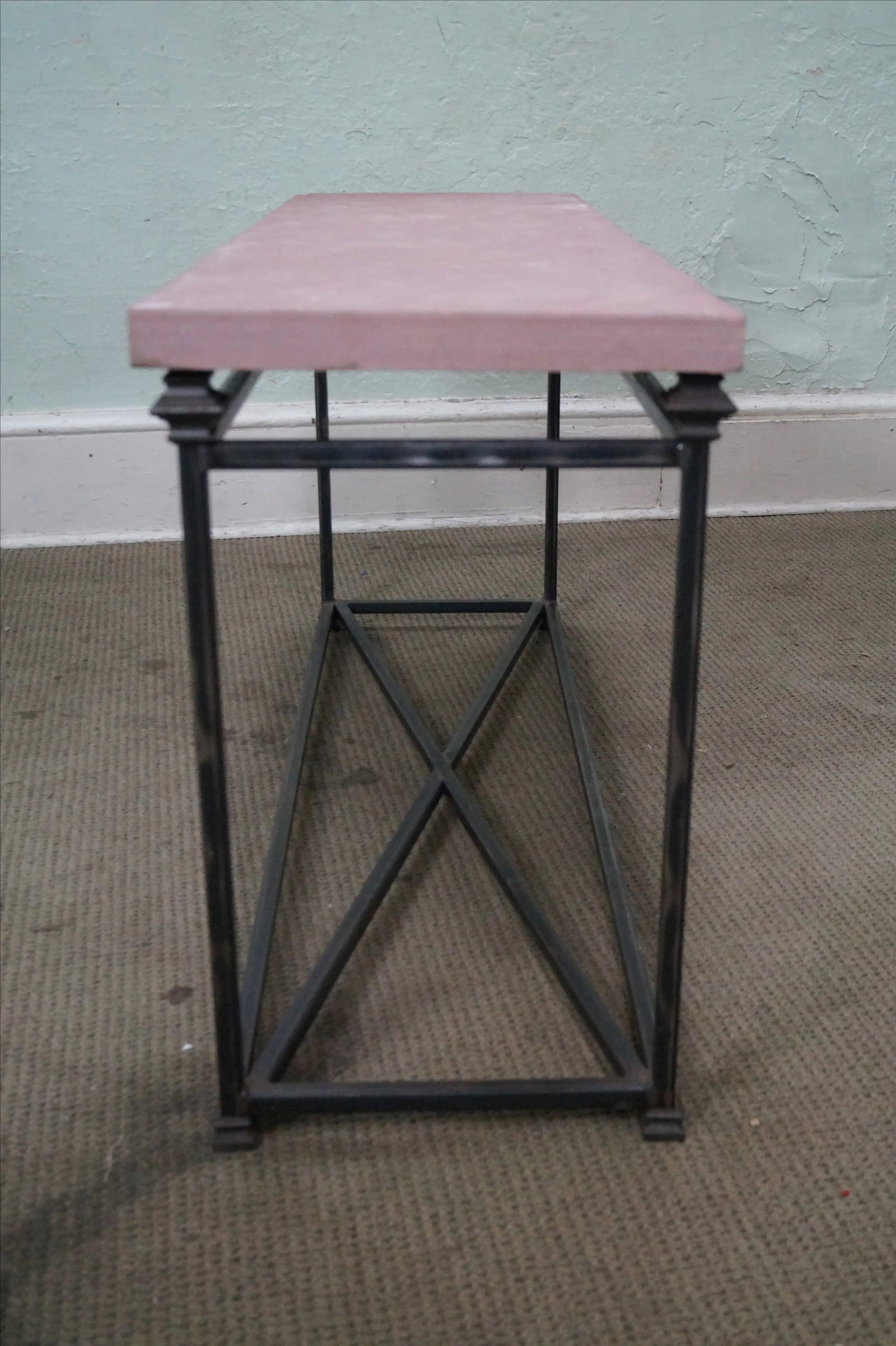 Iron Base & Slate Top Console Table - 9