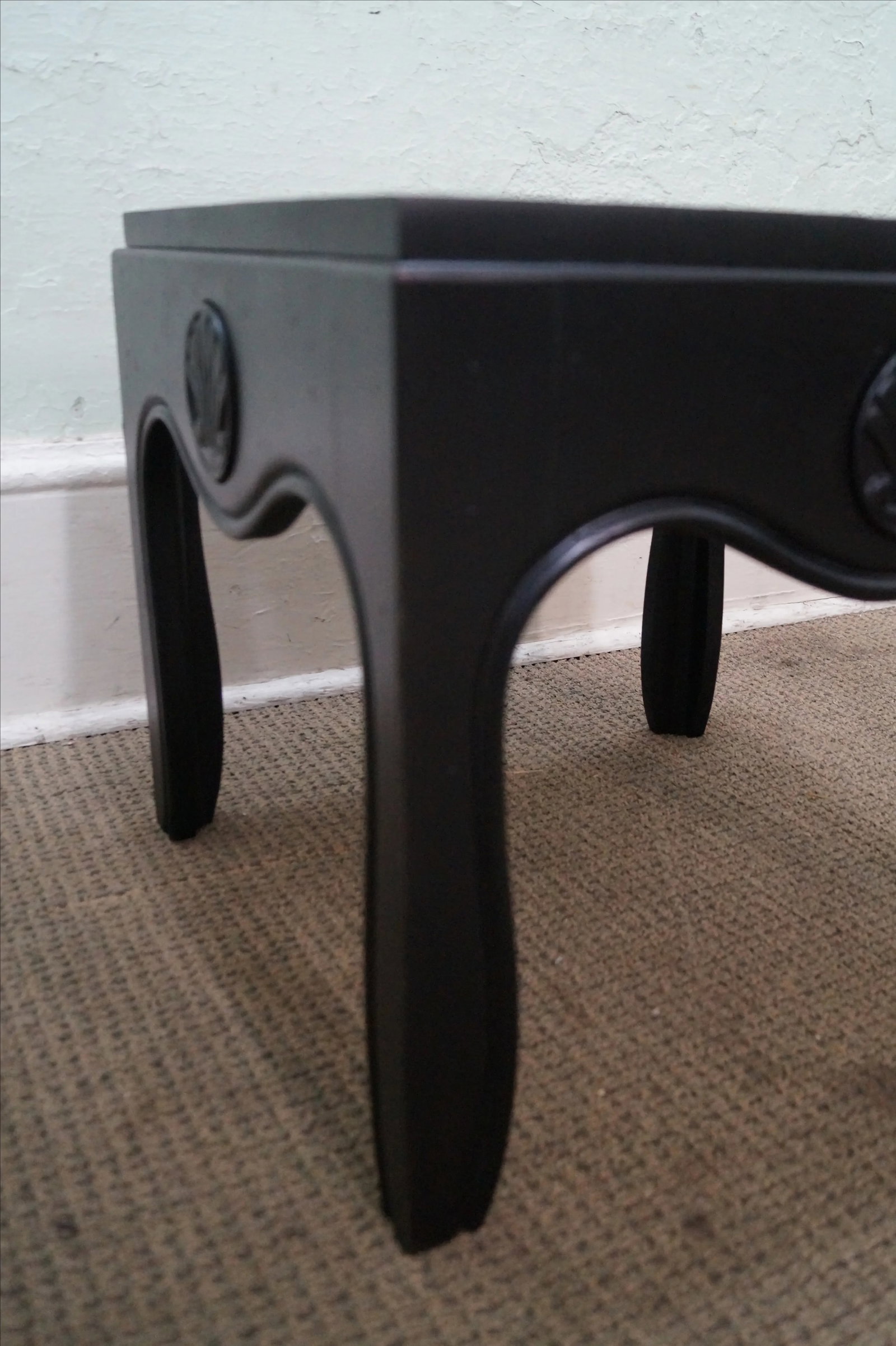 1970s Mid-Century Ebonized Black Slate Top Side Tables - A Pair - 5
