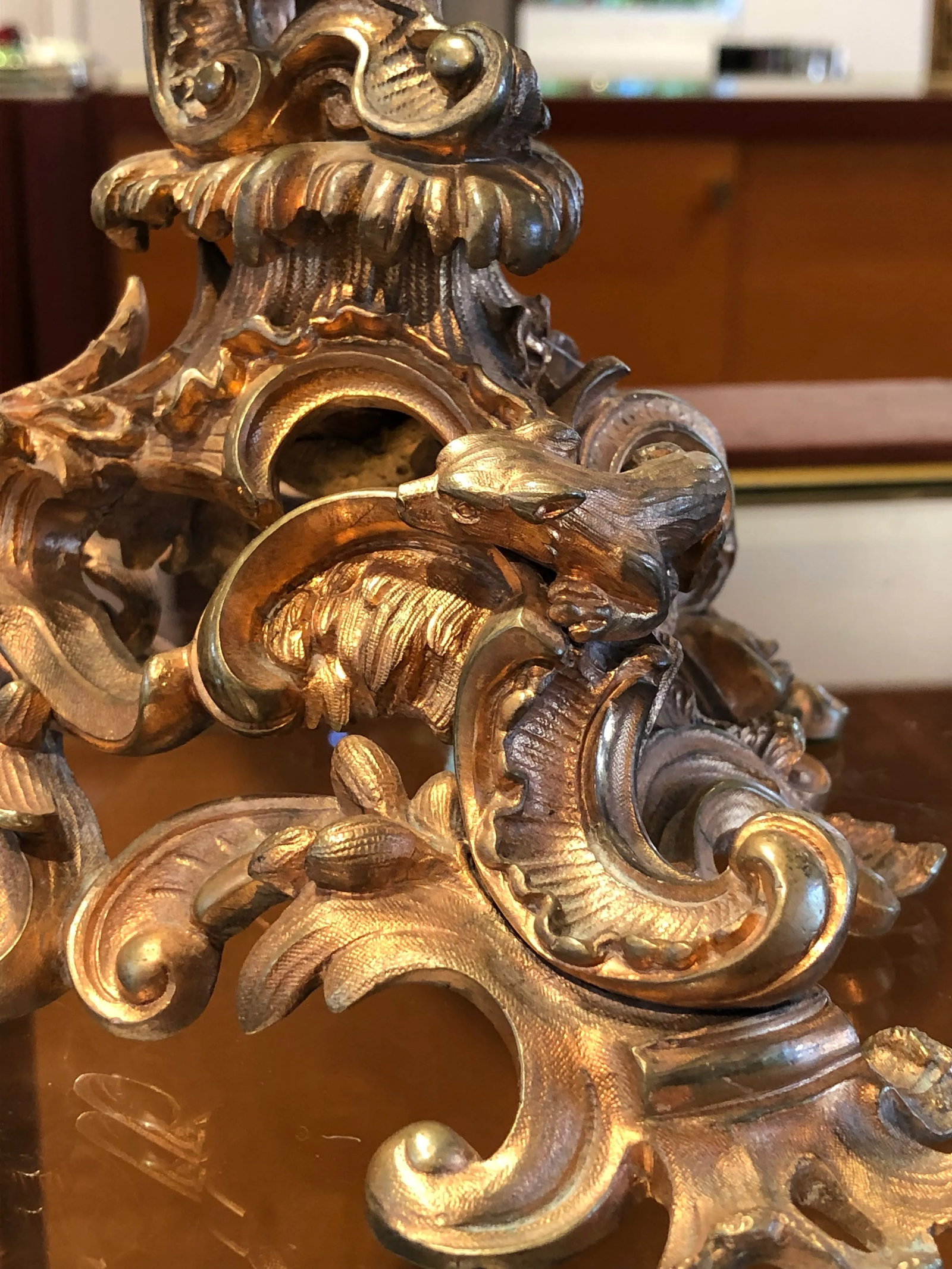 19th Century Gilt Bronze & Crystal Fox Hunting Scene Centerpiece or Epergne - 3