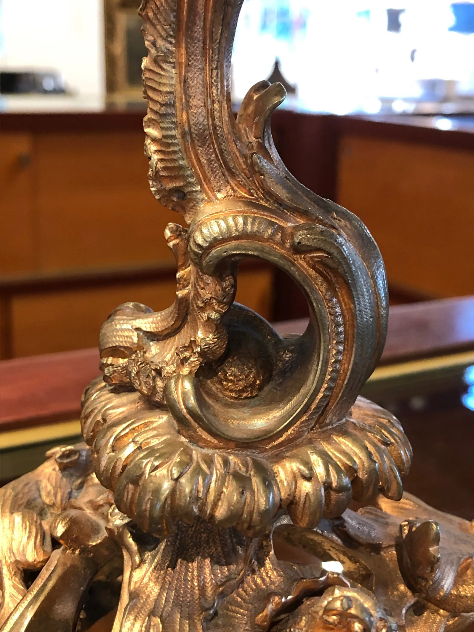 19th Century Gilt Bronze & Crystal Fox Hunting Scene Centerpiece or Epergne - 7