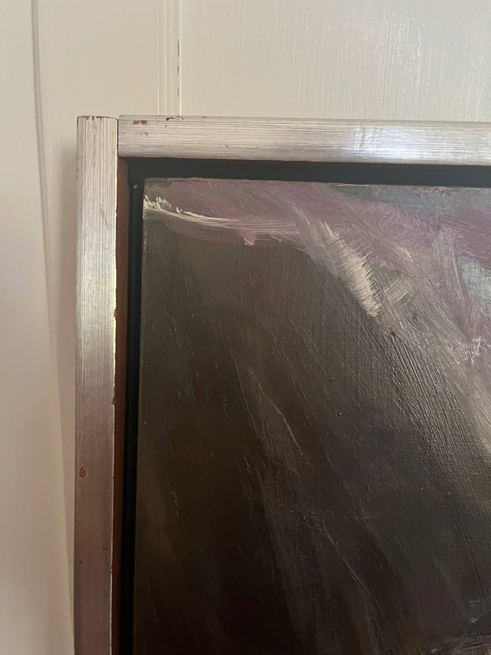 1970s Abstract Figures Dancing Original Oil Painting on Board, Framed - 10