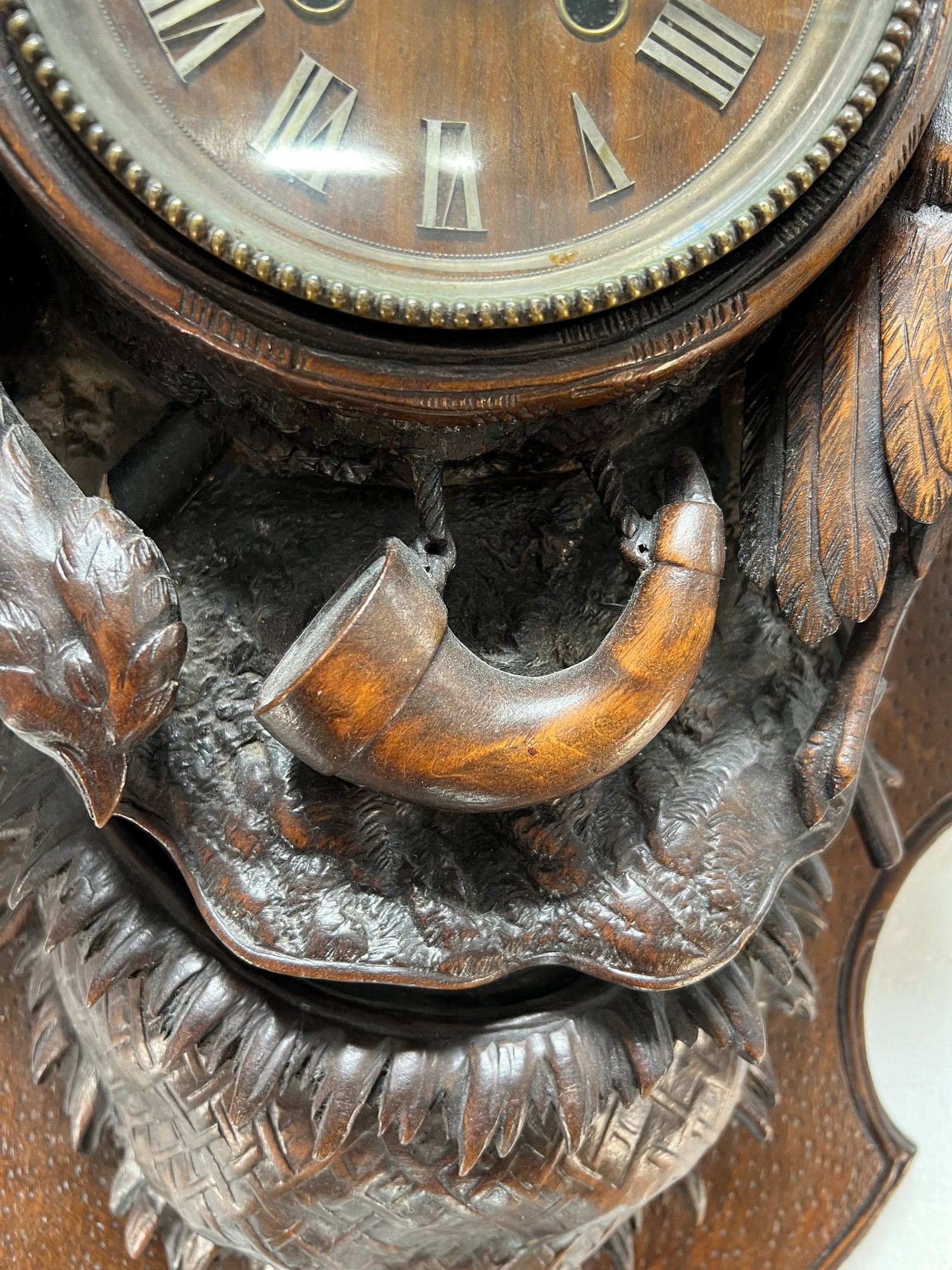 19th Century Black Forest Carved "Spoils of the Hunt" Wall Clock - 8