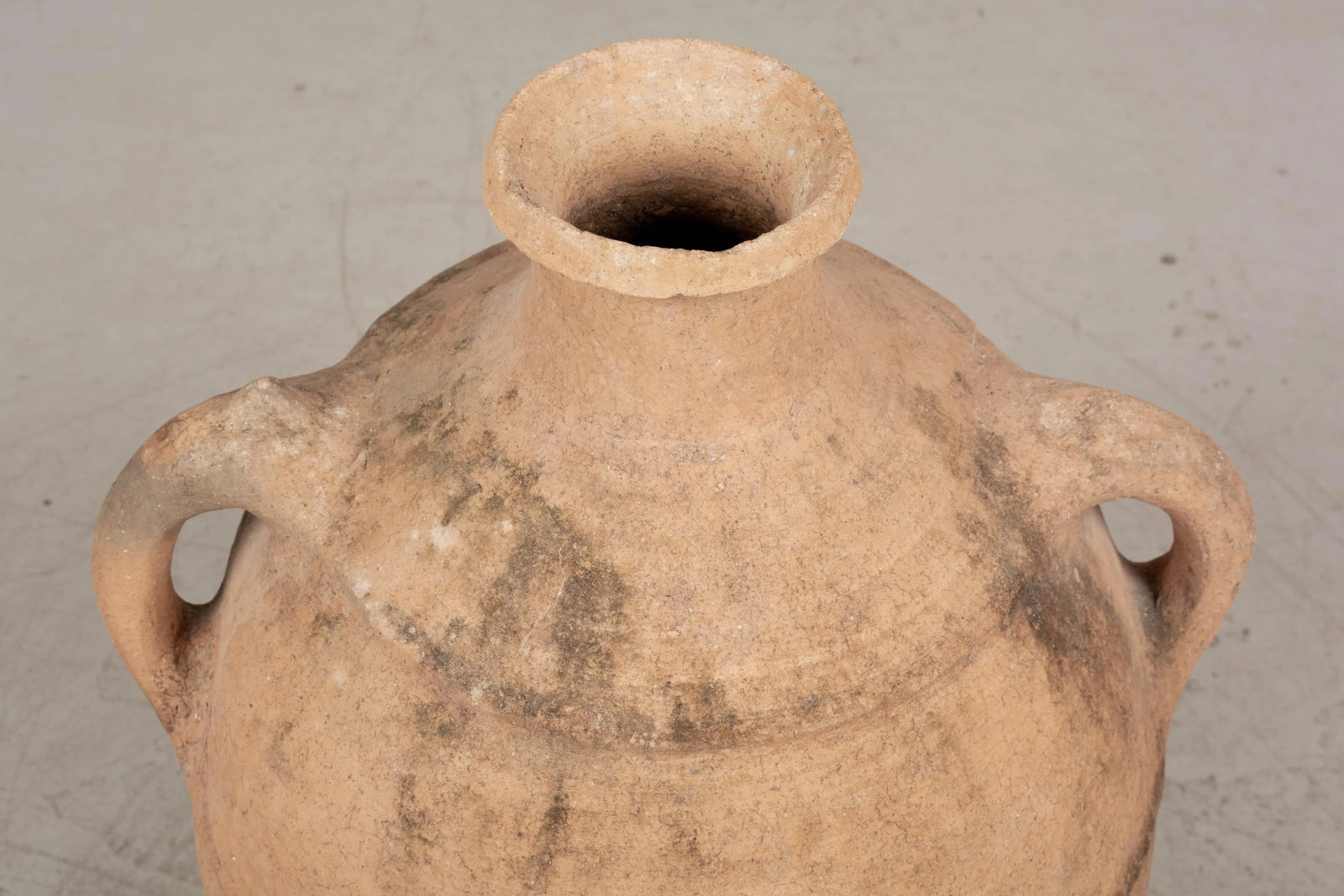 Large Moroccan Terracotta Pottery Water Jar in Iron Stand - 10
