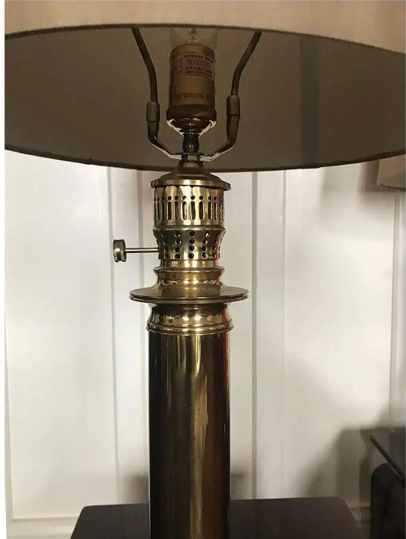 1960s Mid-Century Modern, Ming Style Brass Footed Table Lamps - a Pair - 5