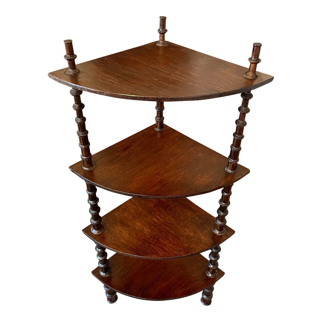Antique 1800s Historic Folk Art Spool Four-Tier Corner Stand (1 of 7)