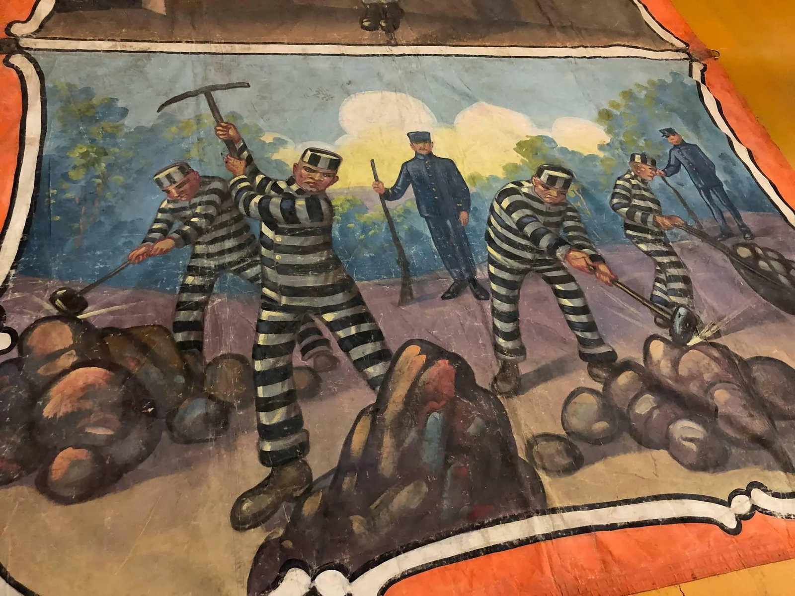 Americana Giant Painting on Canvas Attributed to Fred Johnson - 10