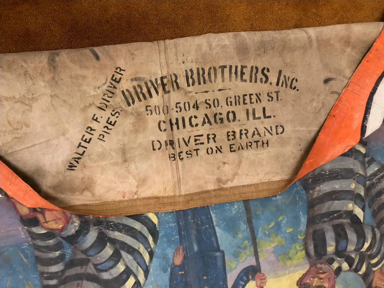 Americana Giant Painting on Canvas Attributed to Fred Johnson - 11