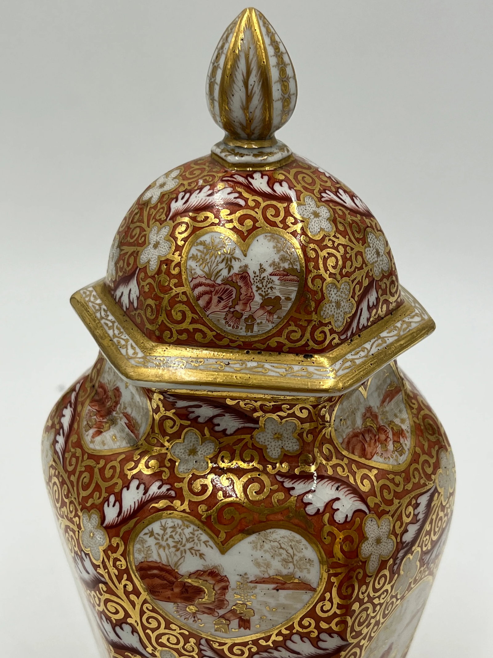 19th Century English Japonesque Porcelain Lidded Urns Exc- a Pair - 11