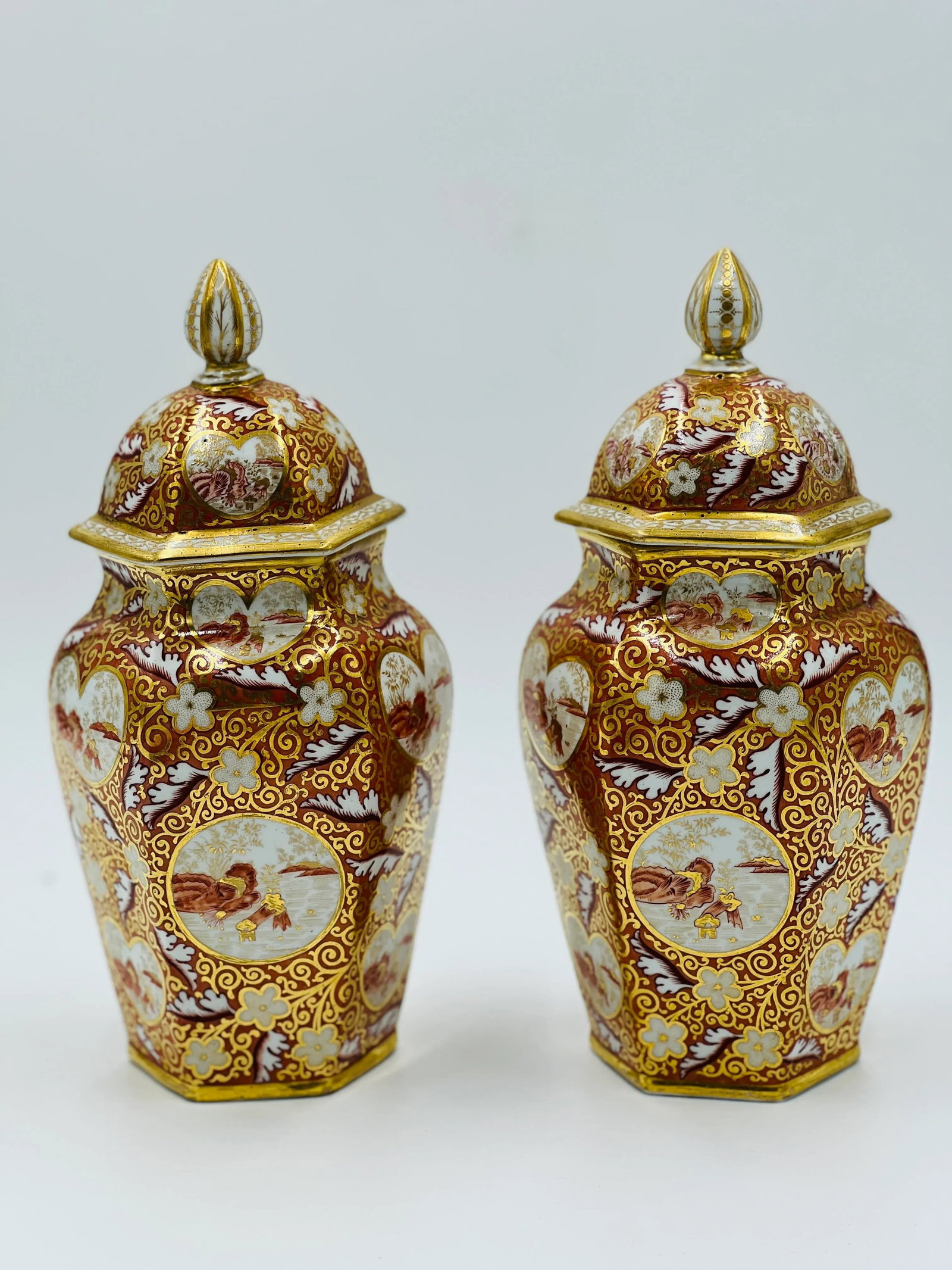19th Century English Japonesque Porcelain Lidded Urns Exc- a Pair - 13
