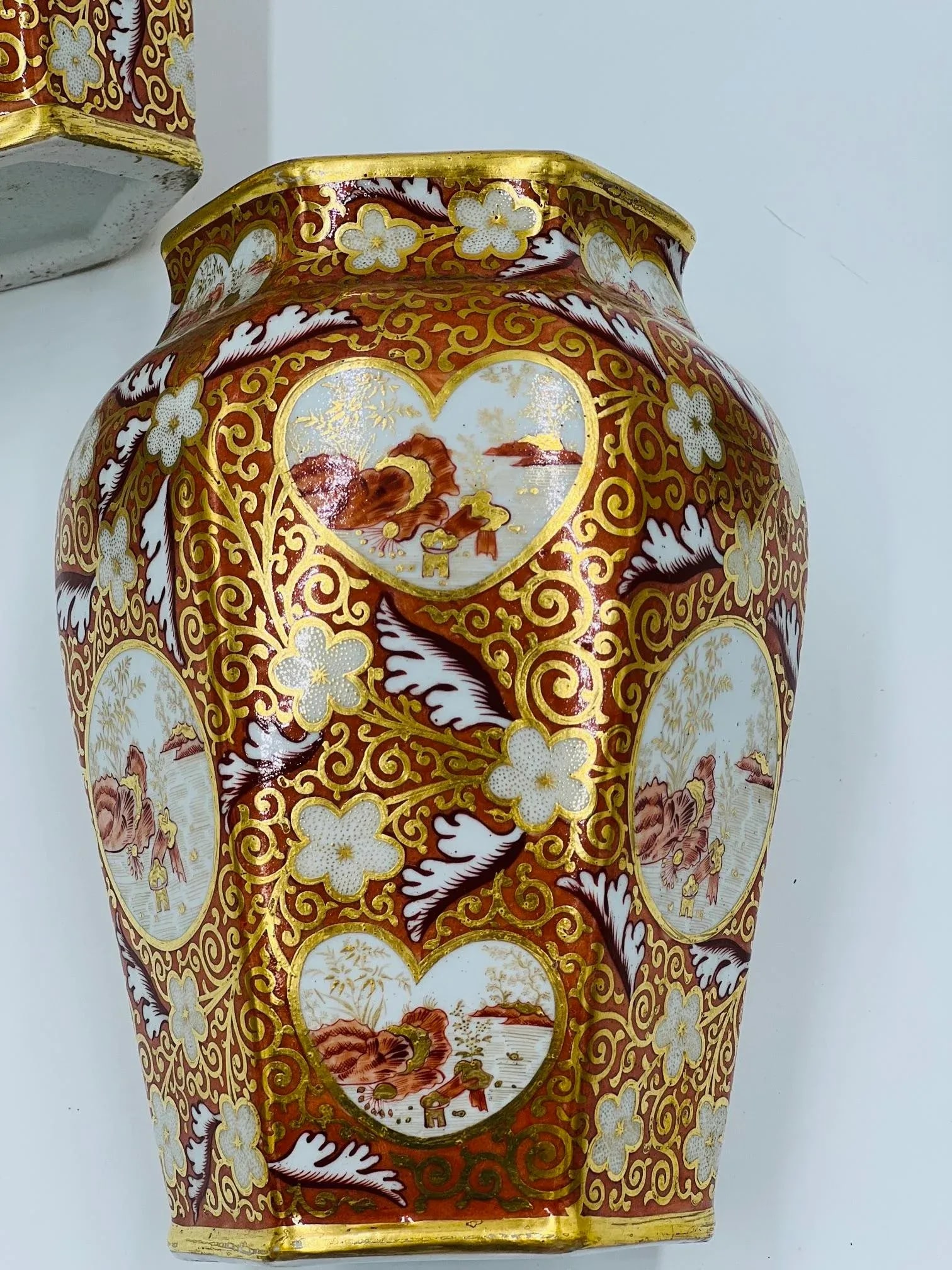19th Century English Japonesque Porcelain Lidded Urns Exc- a Pair - 9