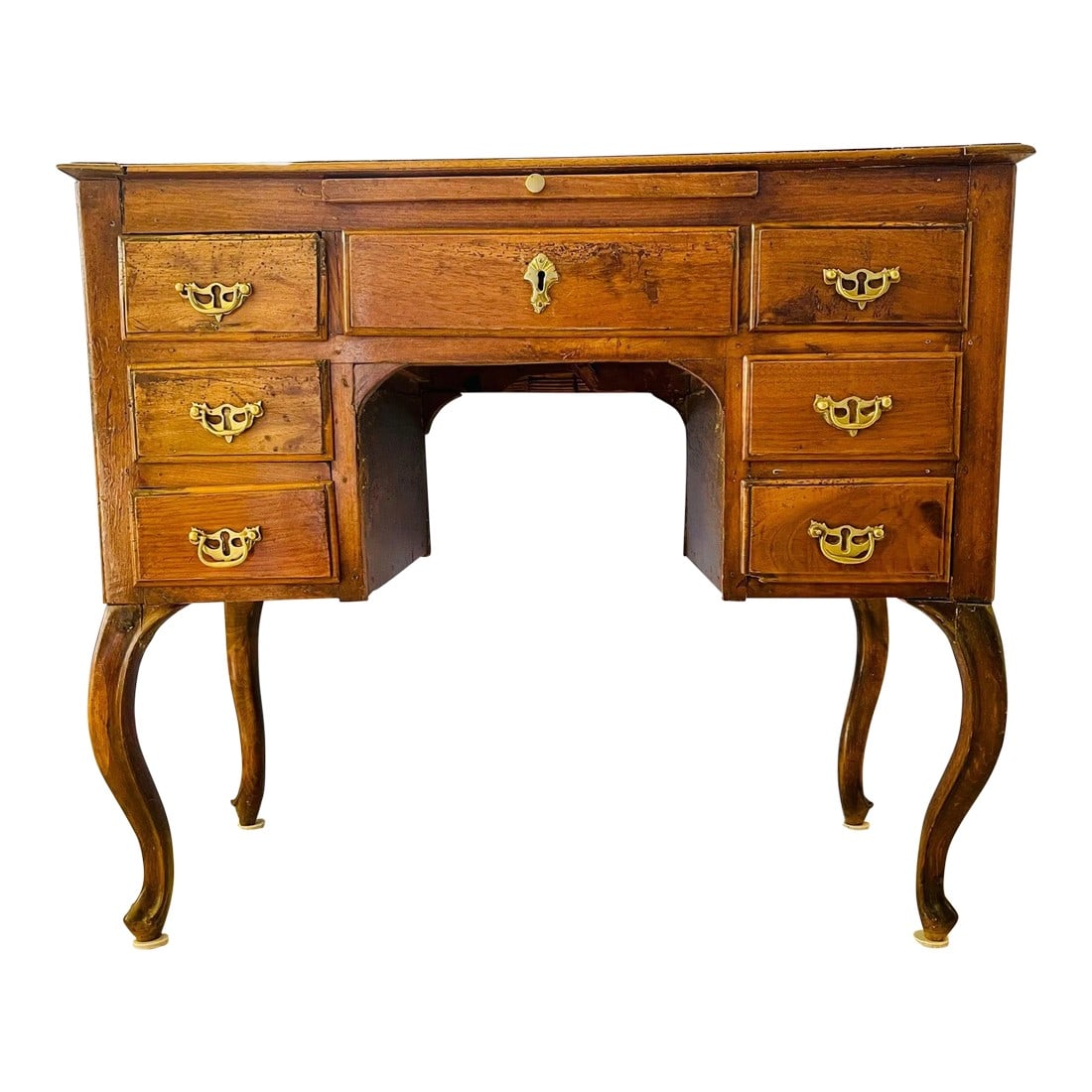 Antique Small Writing Desk on Cabriole Legs (1 of 12)