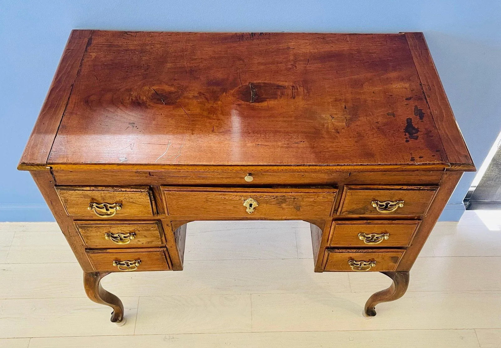 Antique Small Writing Desk on Cabriole Legs - 4