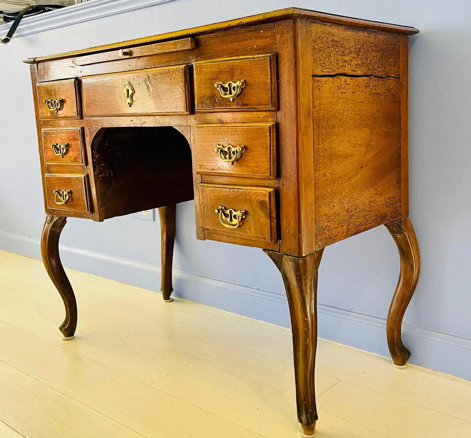 Antique Small Writing Desk on Cabriole Legs - 5