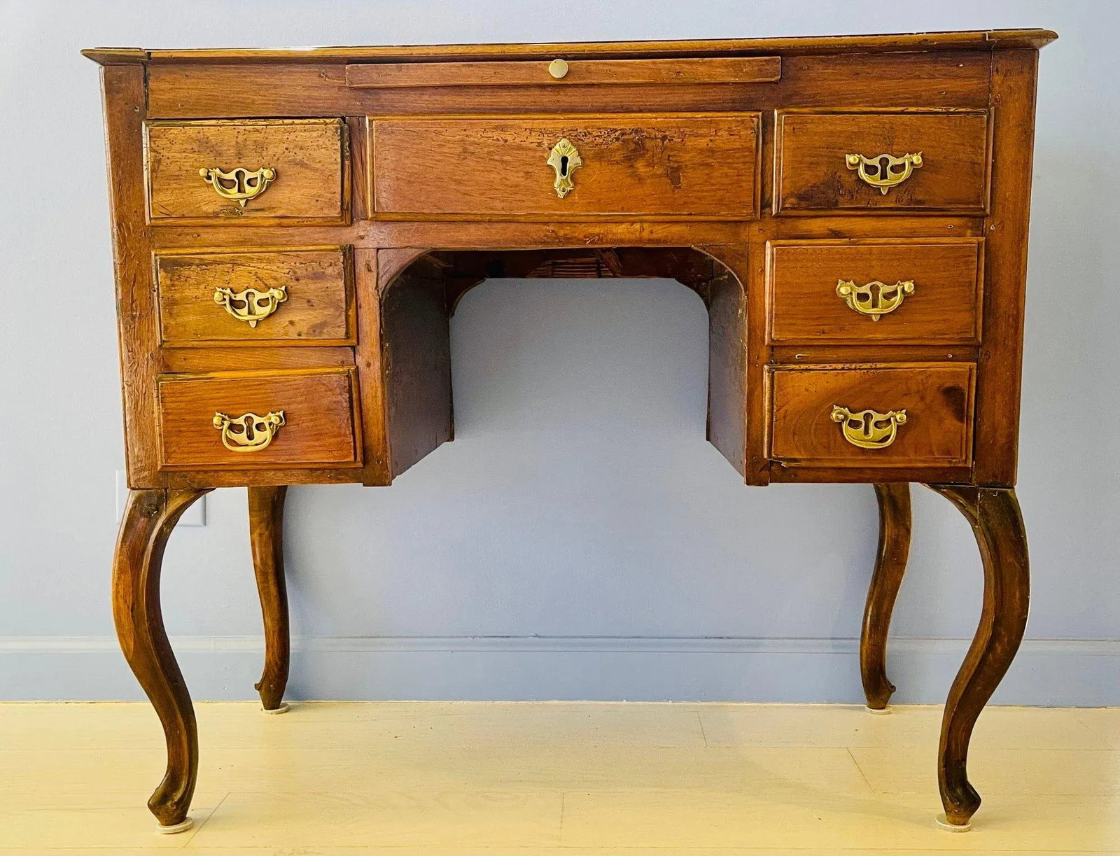 Antique Small Writing Desk on Cabriole Legs - 8