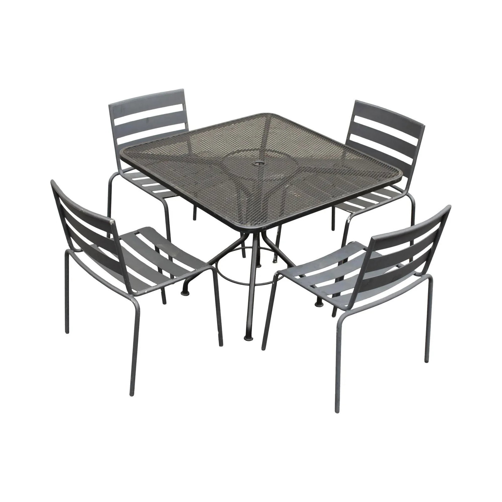 Early 21st Century Metro' Wrought Iron Outdoor Dining Set - 5 Pieces - 13