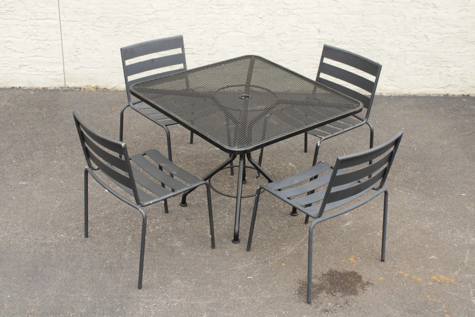 Early 21st Century Metro' Wrought Iron Outdoor Dining Set - 5 Pieces - 2