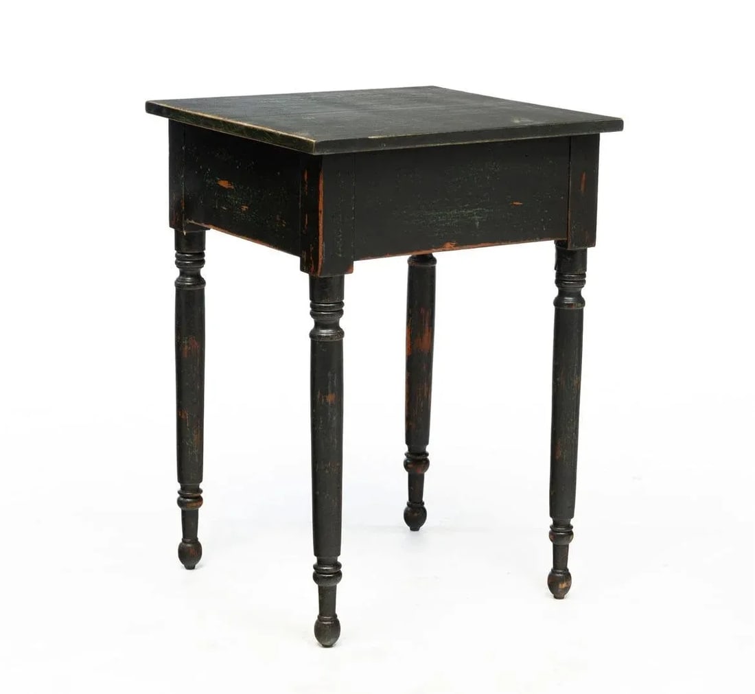 Early American Painted Sheraton Stand Side Table - 3