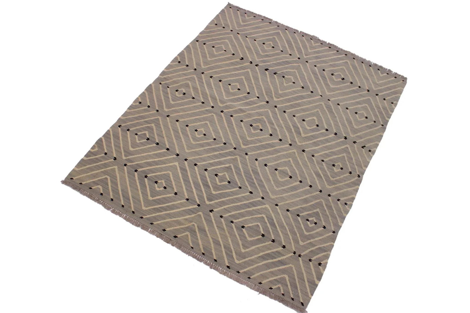 Boho Chic Kilim Hand-Woven Wool Rug- 5'1 X 6'7 - 2