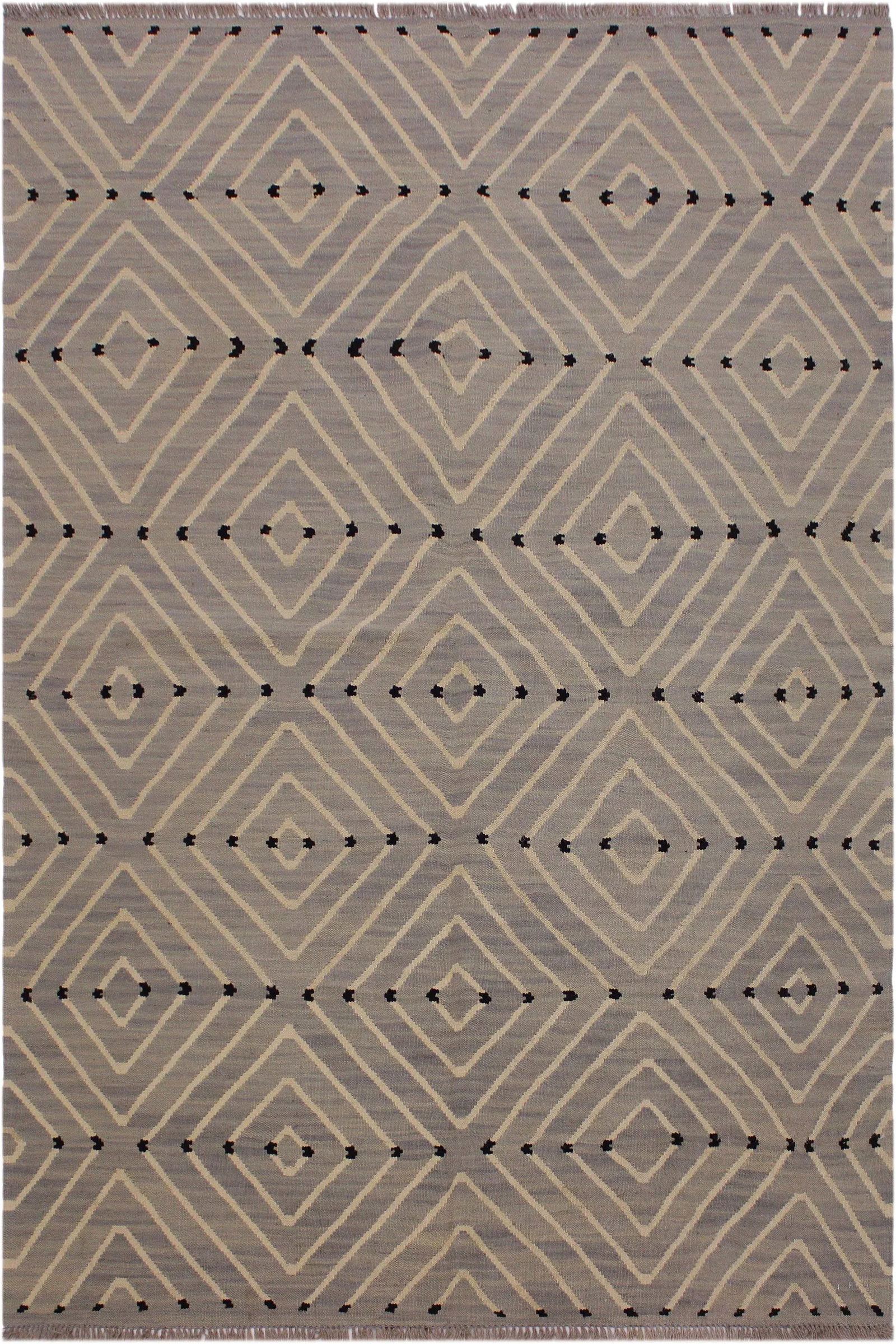 Boho Chic Kilim Hand-Woven Wool Rug- 5'1 X 6'7 - 8