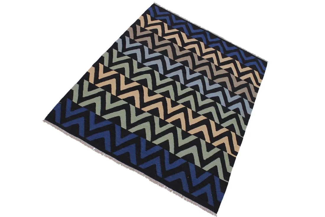 Abstract Kilim Hand-Woven Wool Rug -5"²3"³ × 6"²8"³ - 2