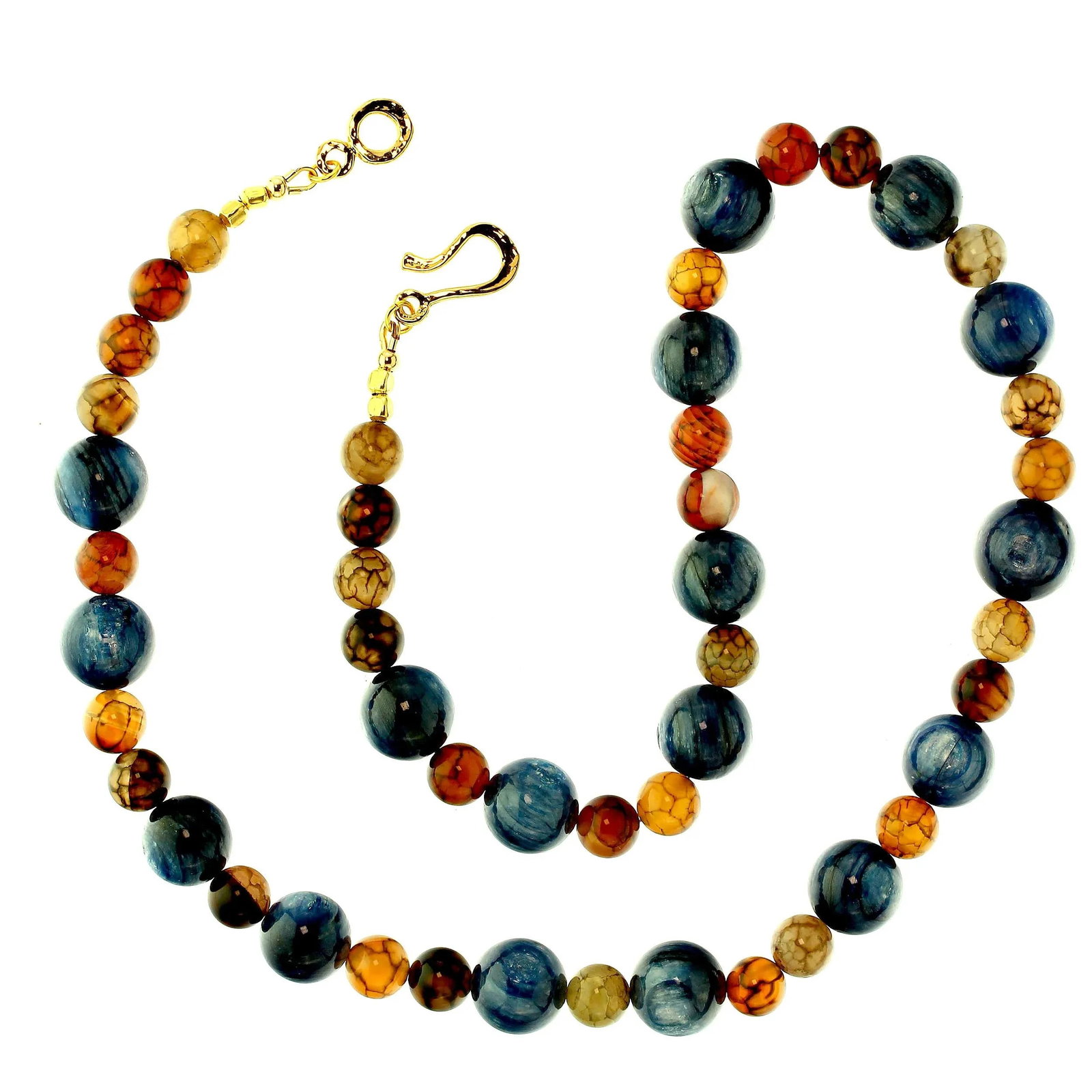 Kyanite and Spiderweb Jasper Necklace - 10