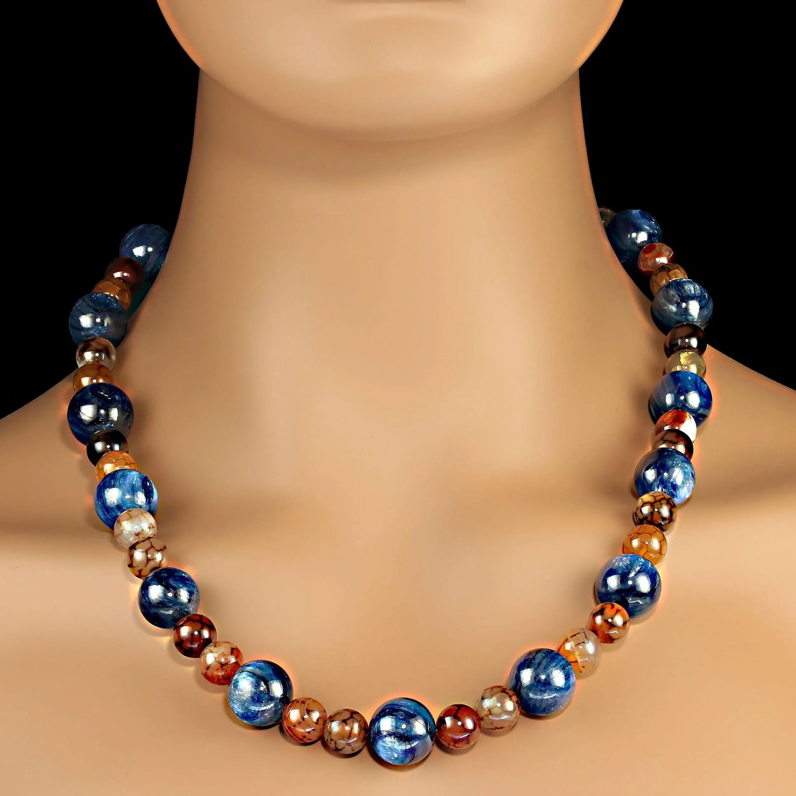 Kyanite and Spiderweb Jasper Necklace - 4