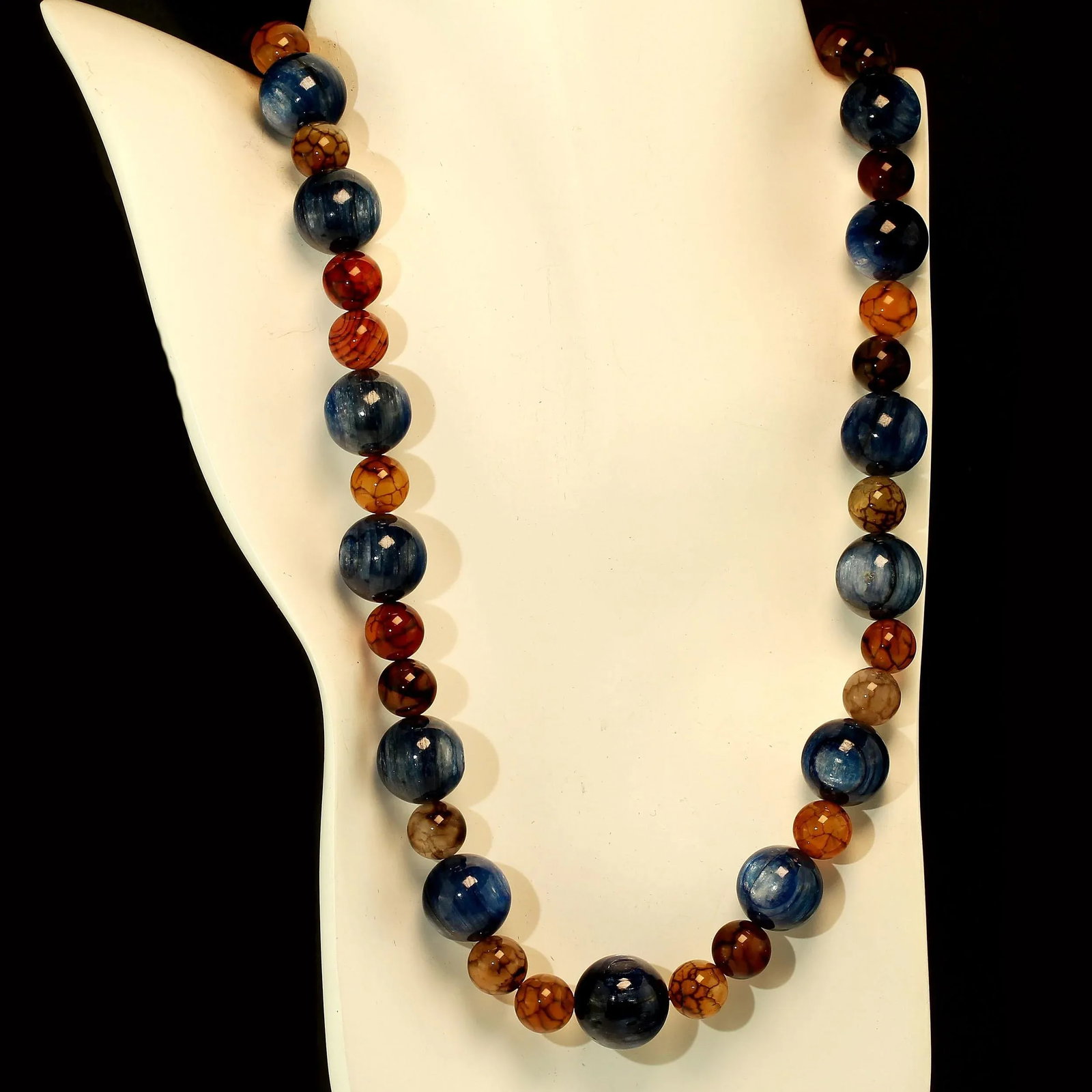 Kyanite and Spiderweb Jasper Necklace - 7