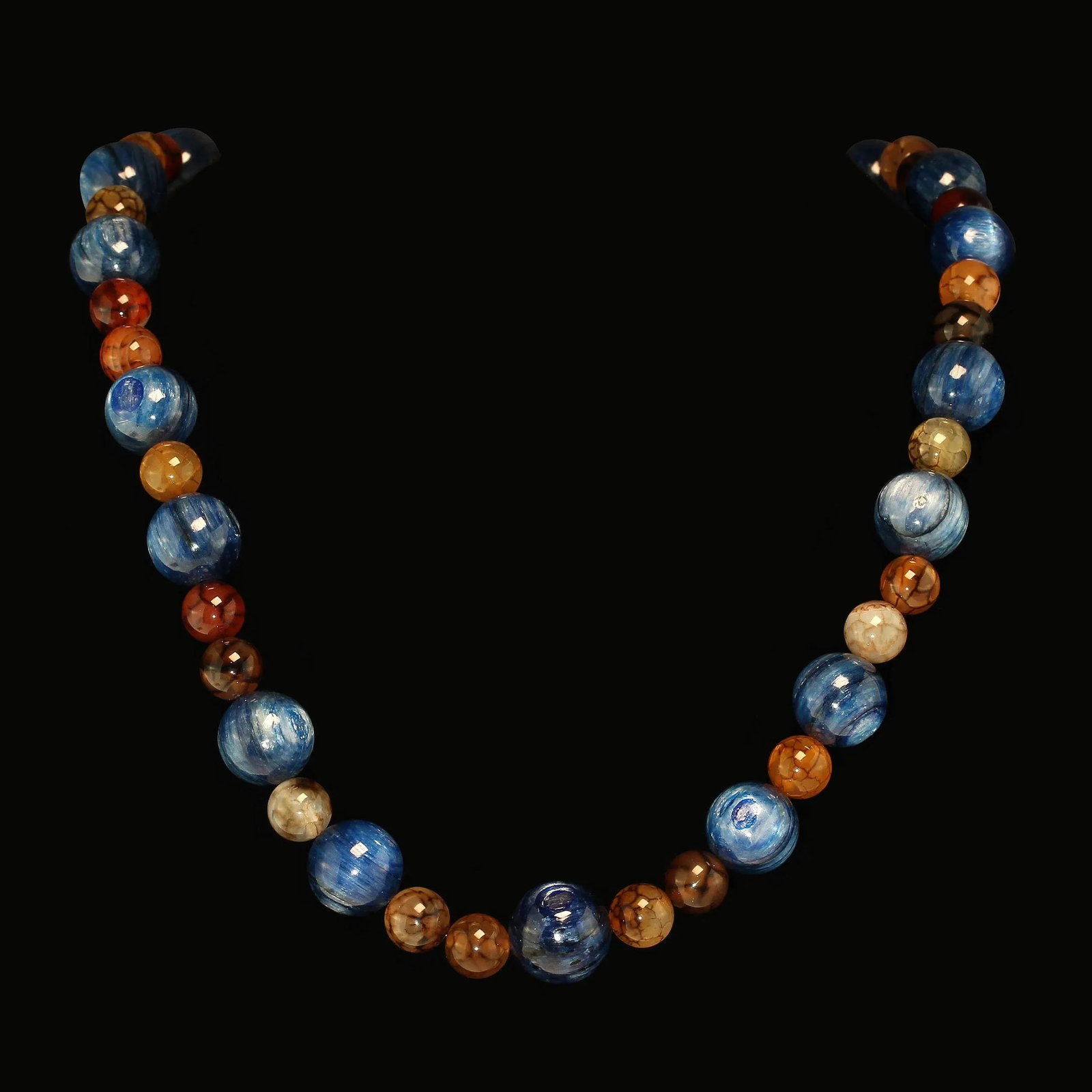 Kyanite and Spiderweb Jasper Necklace - 8