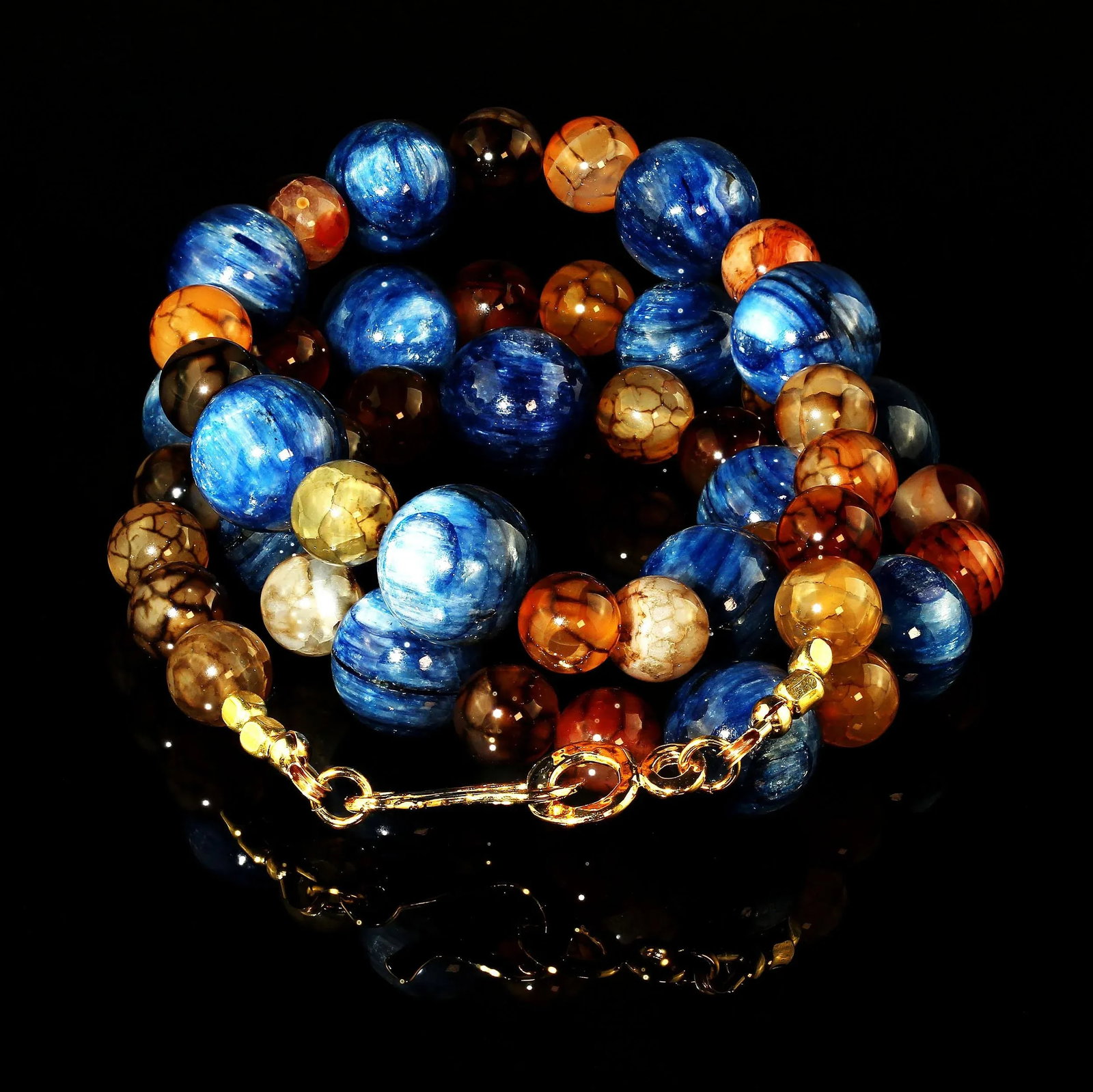 Kyanite and Spiderweb Jasper Necklace - 9