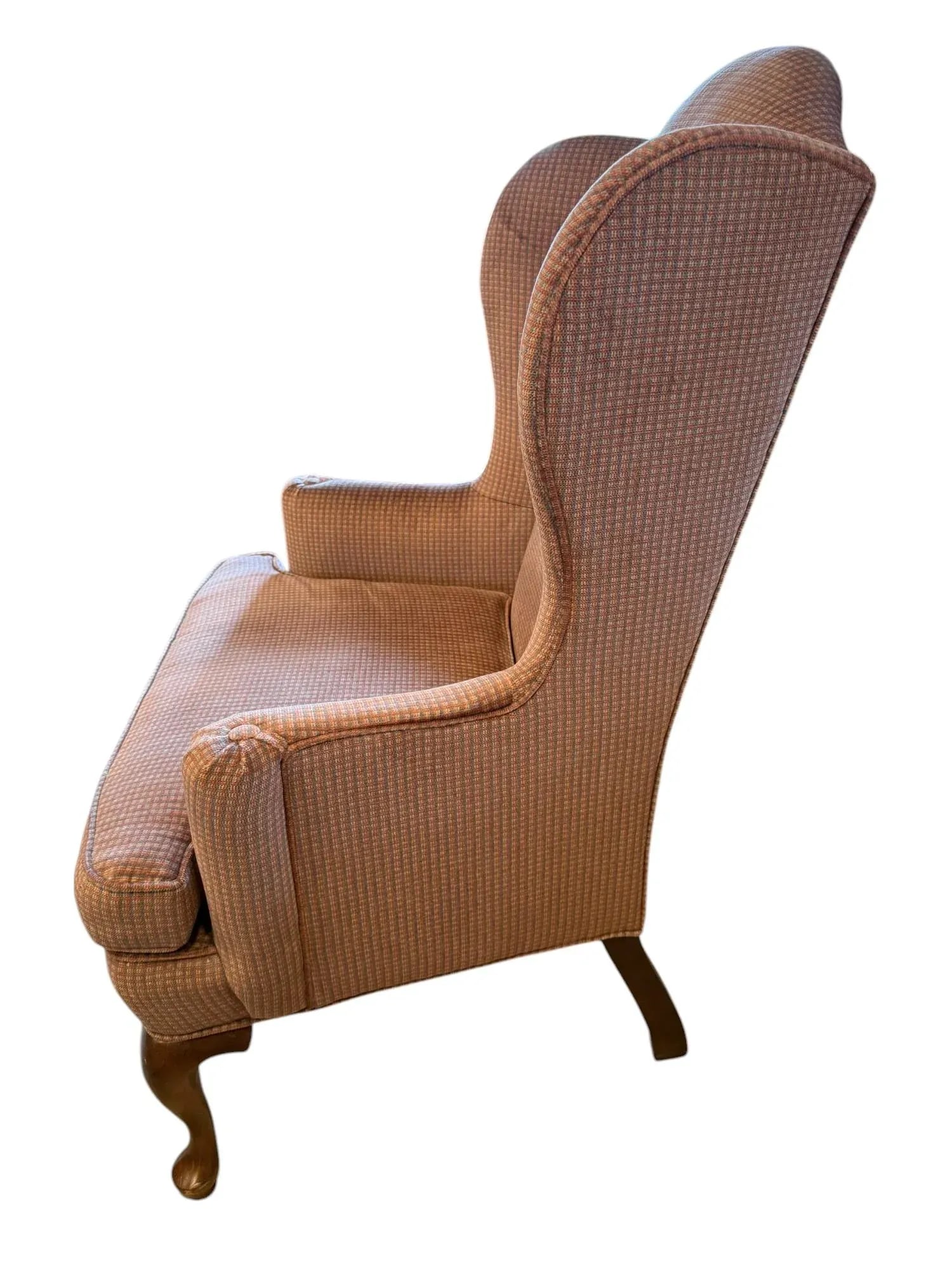 Late 20th Century Ethan Allen Queen Anne Wingback Armchair - 3