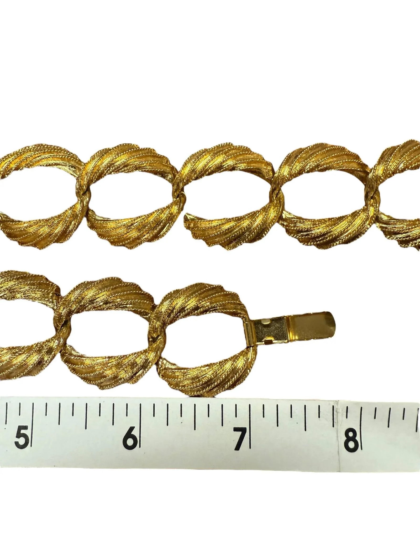 Vintage Napier Gold Tone Chain Link Jewelry Set - Necklace Bracelet Earrings, 4 Pieces - 10