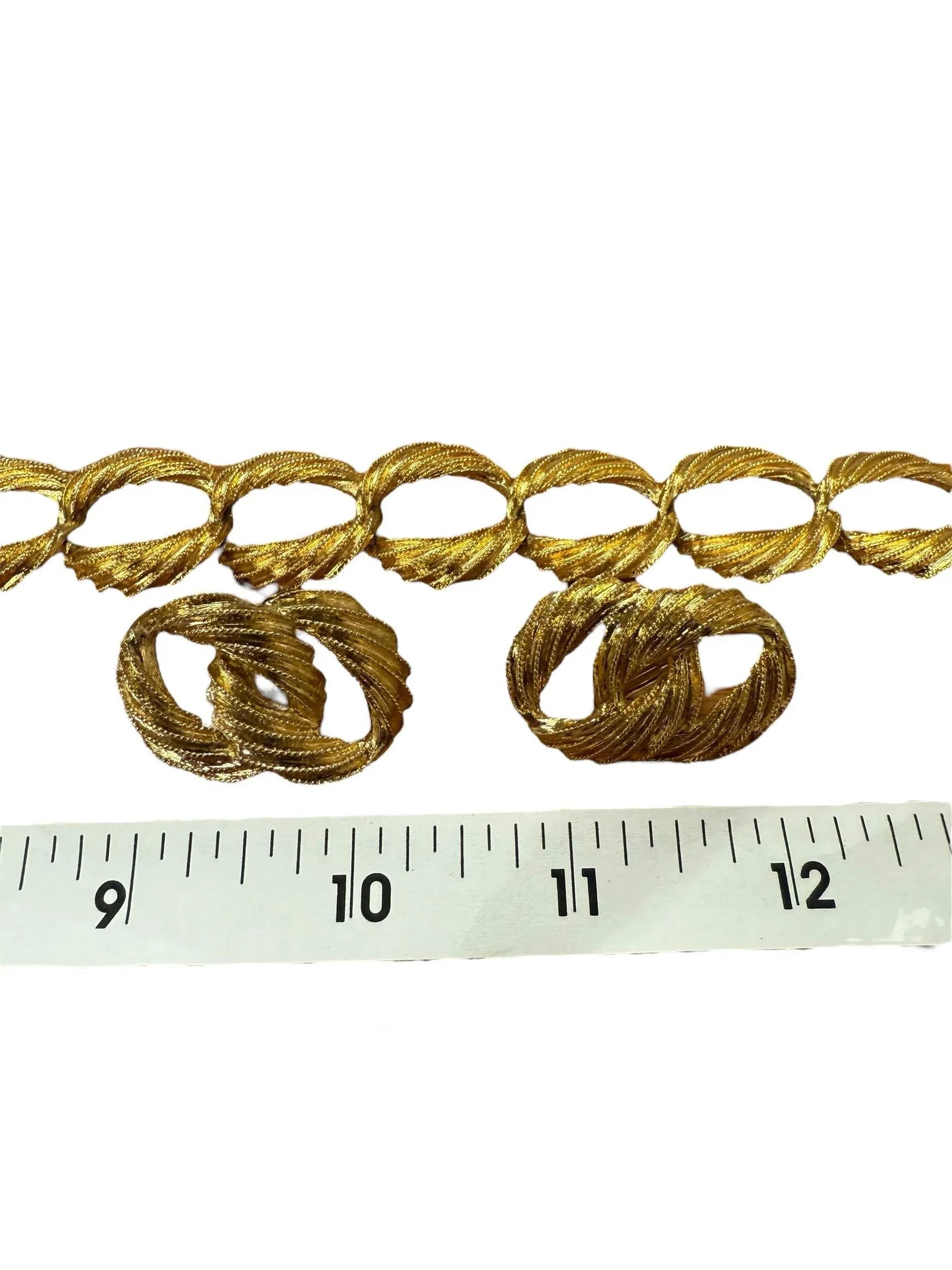 Vintage Napier Gold Tone Chain Link Jewelry Set - Necklace Bracelet Earrings, 4 Pieces - 9