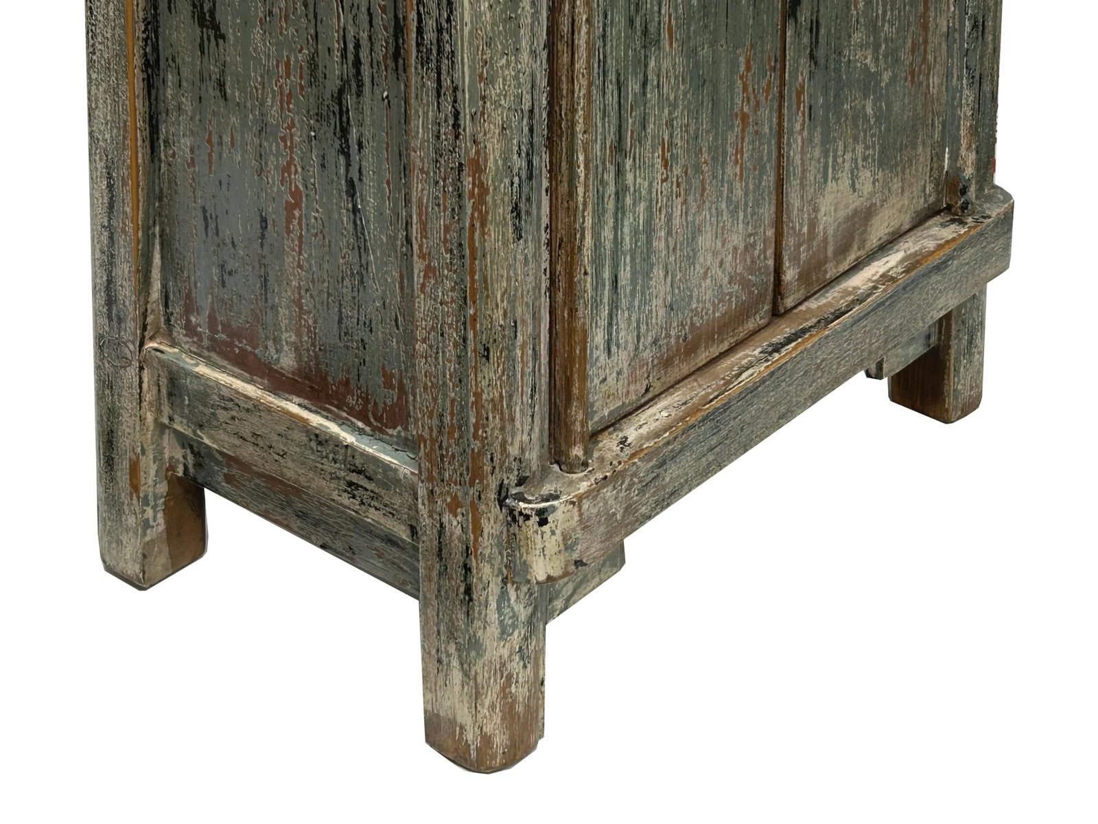 16.25" Distressed Blue Gray 2 Doors End Table Nightstand Chest - 5