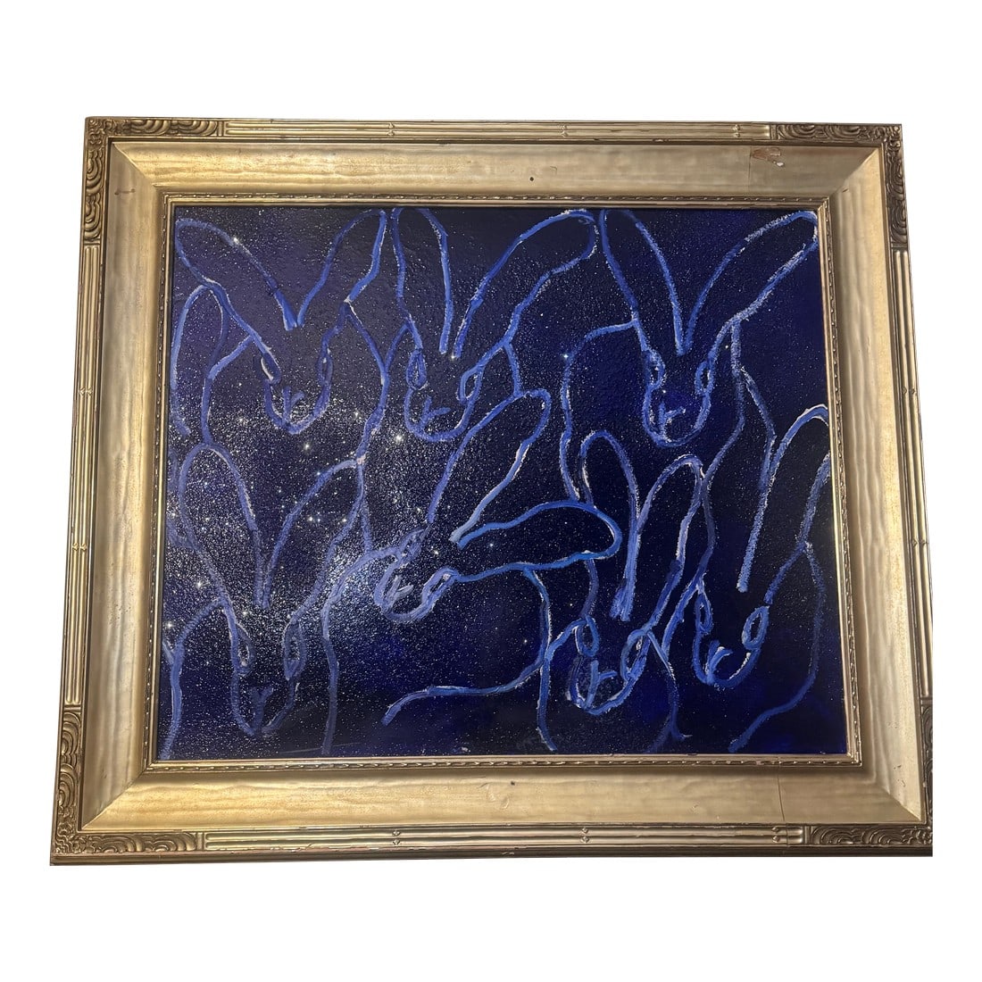 Monumental Blue Bunnies Painting by Hunt Slonem (1 of 5)
