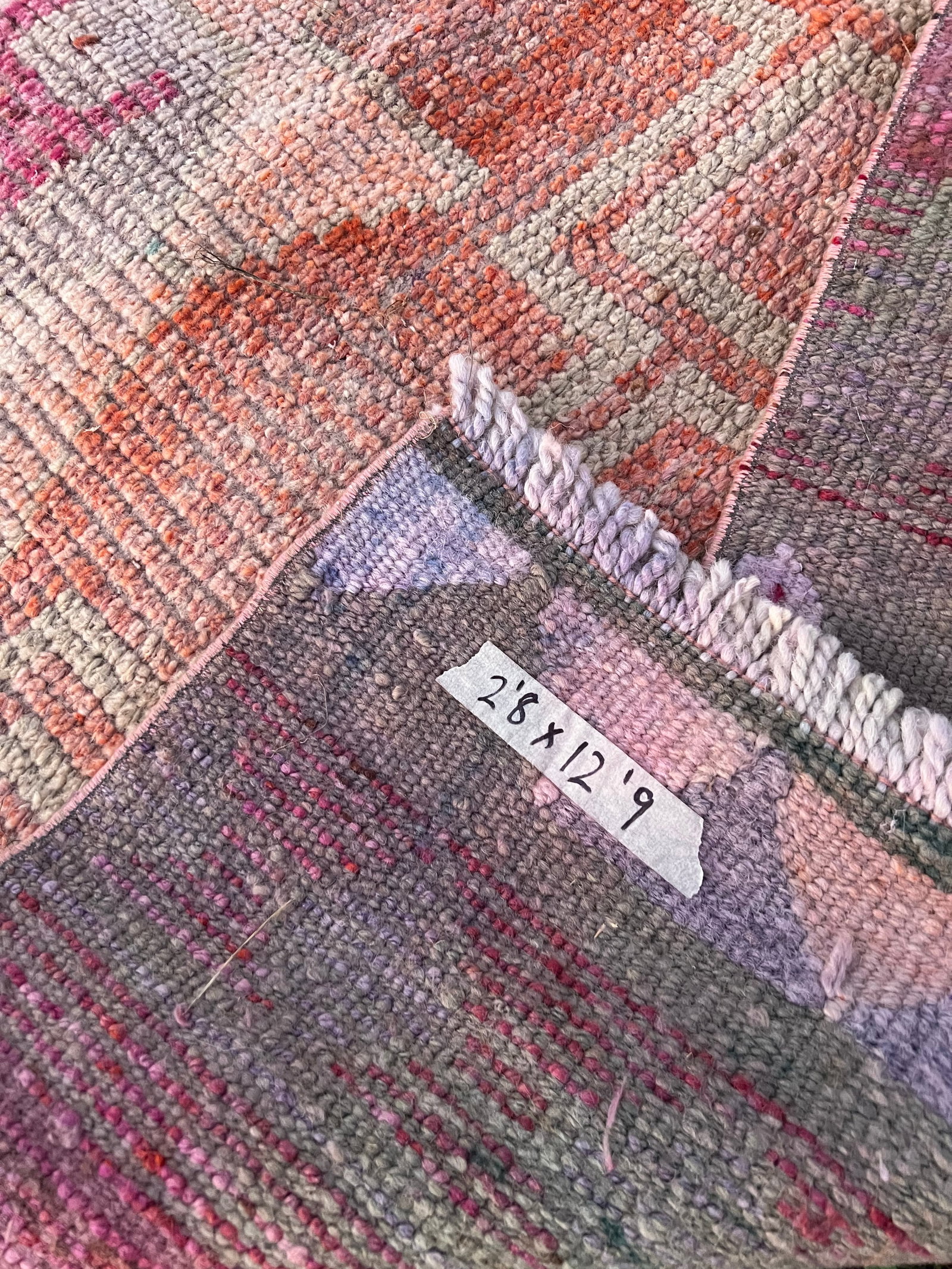 Muted Color Vintage Handmade Herki Runner Rug - 5