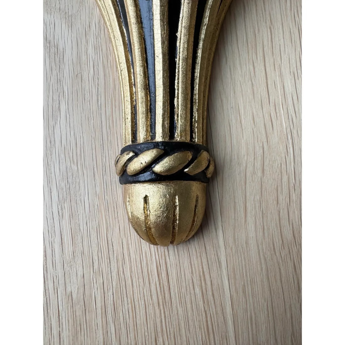 Pair of Large Vintage Gilt & Ebonized Wood Wall Brackets - 2