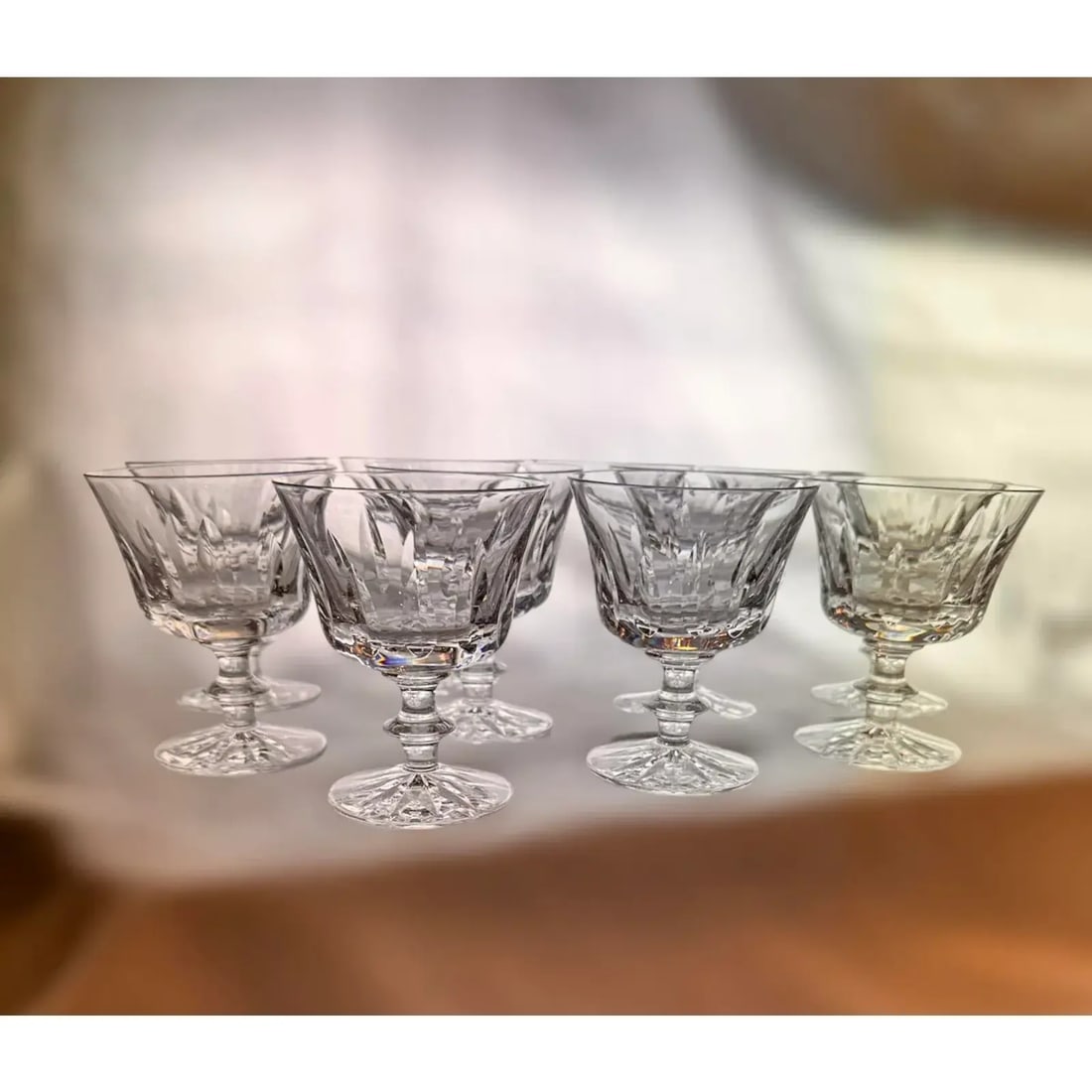 Signed Orrefors Sweden Large Set of 45 Crystal Glass Drinkware Stemware 11 Service Settings Goblet W - 9