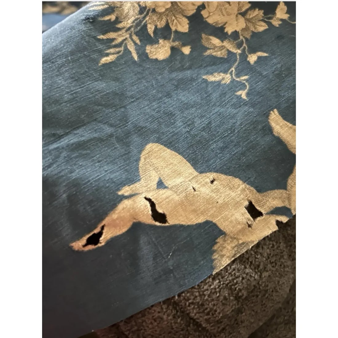 Antique French Toile Fabric - 9