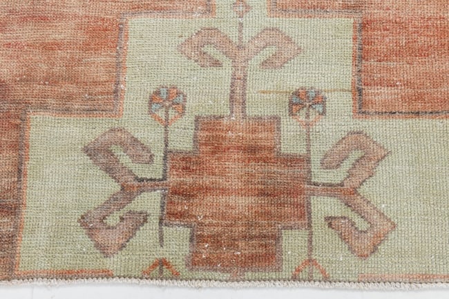 4'3'' x 5'5'' Handmade Vintage Wool Rug - 6913 - 17
