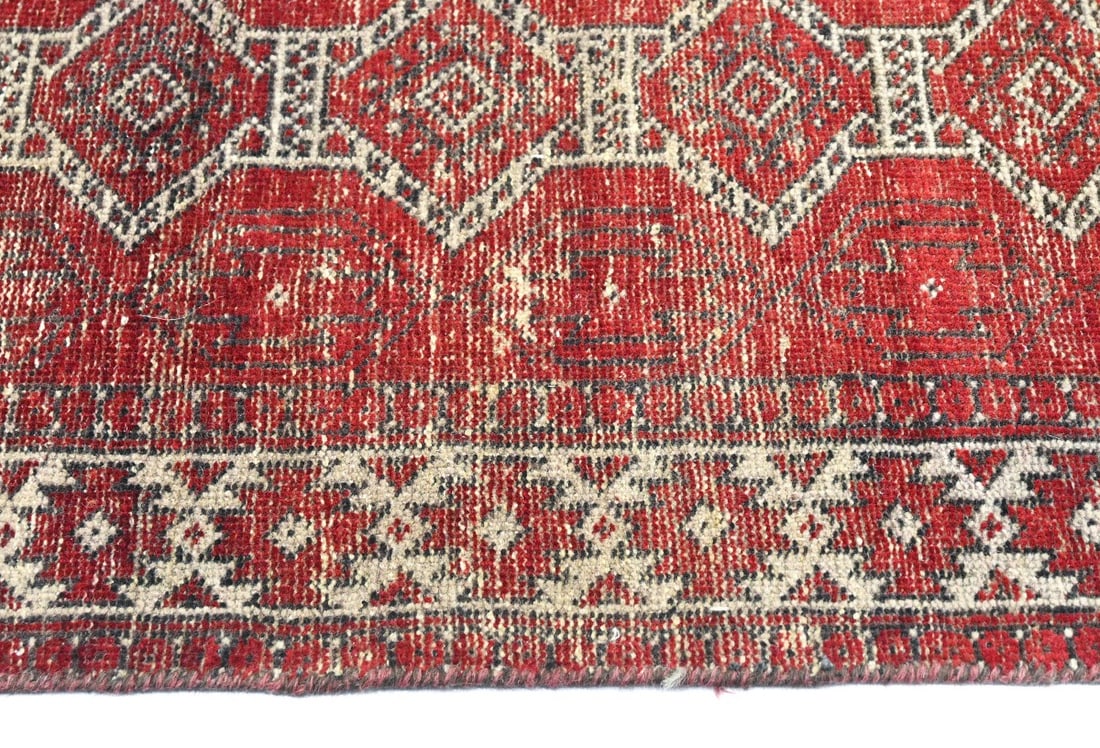 Antique Muted Red Tribal 4X6 Distressed Vintage Oriental Rug - 10