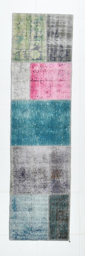 2'5'' x 6'11'' Handmade Vintage Wool Patchwork Rug - 22527: Title: 2'5'' x 6'11'' Handmade Vintage Wool Patchwork Rug - 22527 Description:2'5'' x 6'11'' Handmade Vintage Wool Patchwork Rug - 22527 Origin:Turkiye Date/Period:1960-90 Materials:Wool,Cotton Dimens