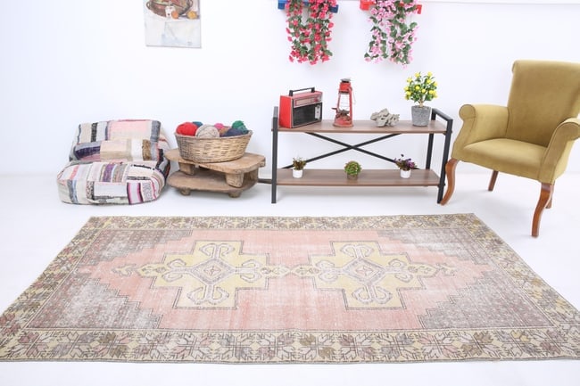 4'2'' x 8'3'' Unique Handmade Vintage Rug - 2495 - 3
