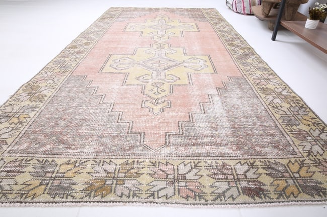 4'2'' x 8'3'' Unique Handmade Vintage Rug - 2495 - 6