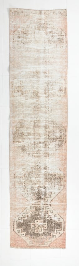 2'5'' x 10'2'' Handmade Vintage Wool Rug - 17588: Title: 2'5'' x 10'2'' Handmade Vintage Wool Rug - 17588 Description:2'5'' x 10'2'' Handmade Vintage Wool Rug - 17588 Origin:Turkiye Date/Period:1960-90 Materials:Wool,Cotton Dimension:2'5''x10'2'' ft,