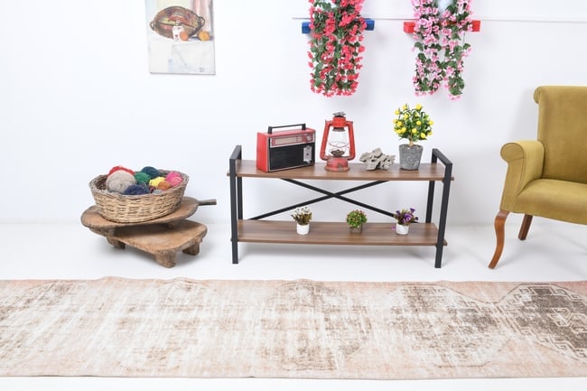 2'5'' x 10'2'' Handmade Vintage Wool Rug - 17588 - 3