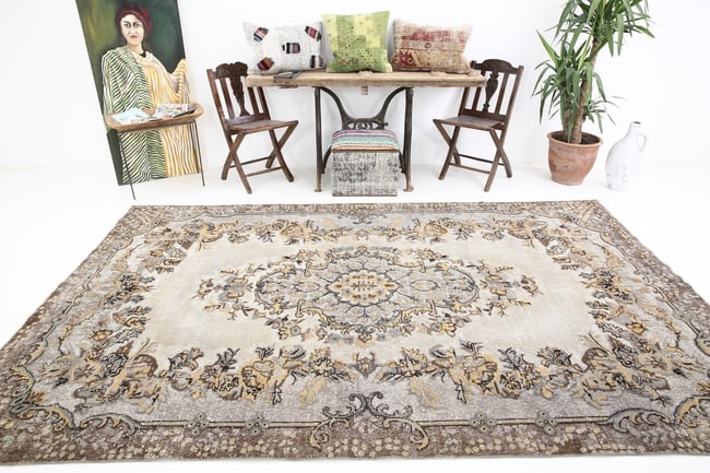 6'7'' x 10'7'' Handmade Vintage Wool Rug - 1871 - 19