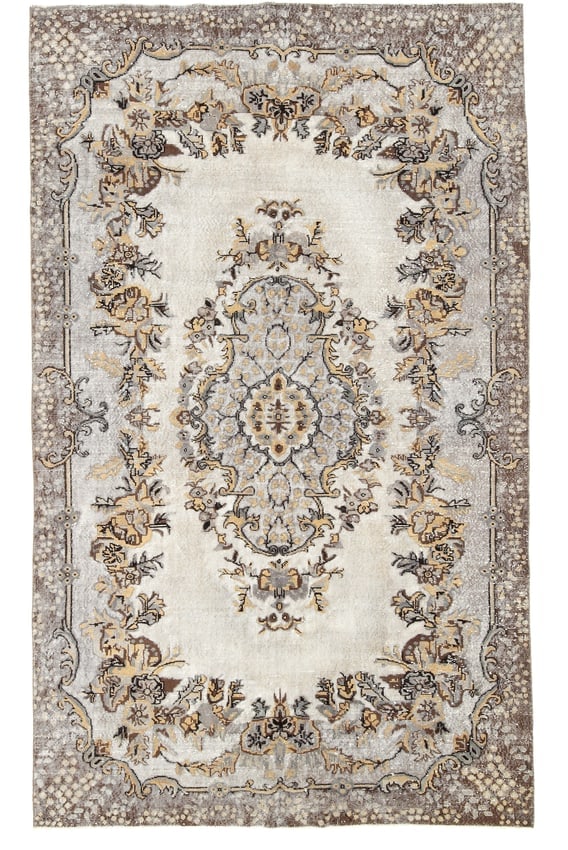 6'7'' x 10'7'' Handmade Vintage Wool Rug - 1871: Title: 6'7'' x 10'7'' Handmade Vintage Wool Rug - 1871 Description:6'7'' x 10'7'' Handmade Vintage Wool Rug - 1871 Origin:Turkiye Date/Period:1960-90 Materials:Wool,Cotton Dimension:6'7''x10'7'' ft,