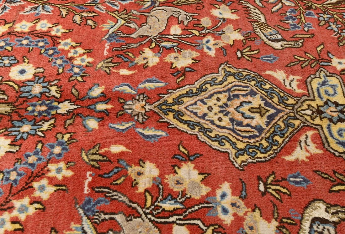 Vintage Classic Pictorial 10X14 Shahreza Persian Rug - 10