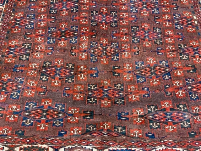 Antique Tribal Turkoman Yumud Rug-1486 - 3